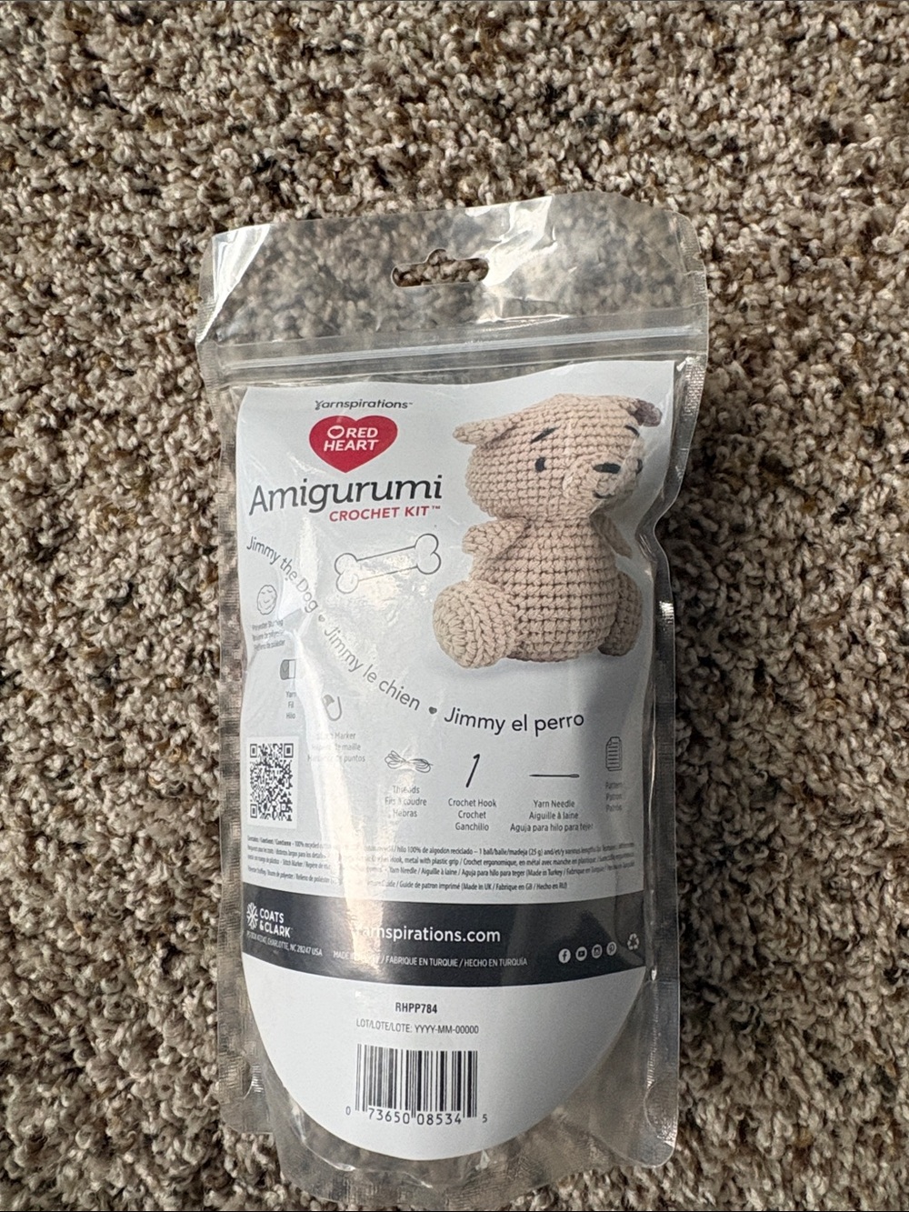 Red Heart Amigurumi Crochet Kit-Jimmy the Dog